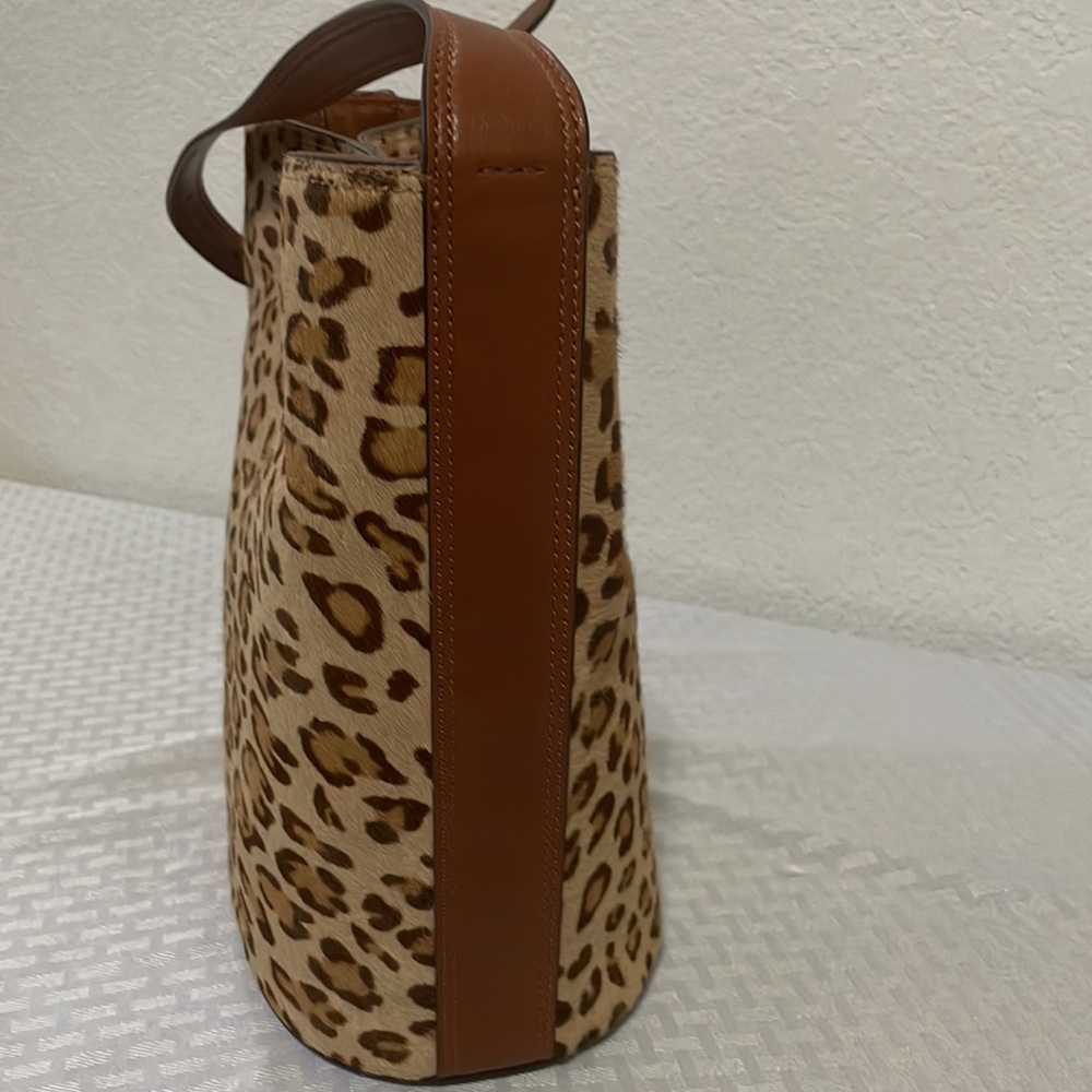 Lauren Ralph Lauren Calf Hair Medium Harlow Bucket Bag - Picture 5 of 8